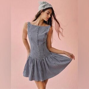 Blue and White Gingham Dress